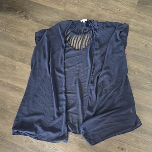 Navy Blue Sheer Cover-Up